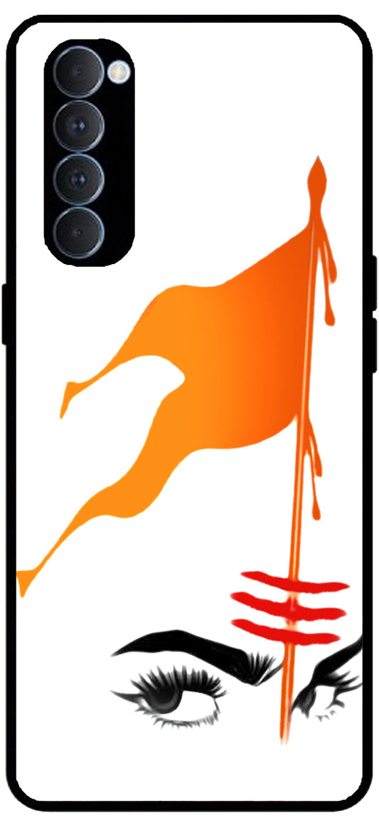 Hindu Flag Art Unbreakable Metal Back Case Mobile Cover with 4 Side Protection and Soft TPU Sides for Oppo Reno pro