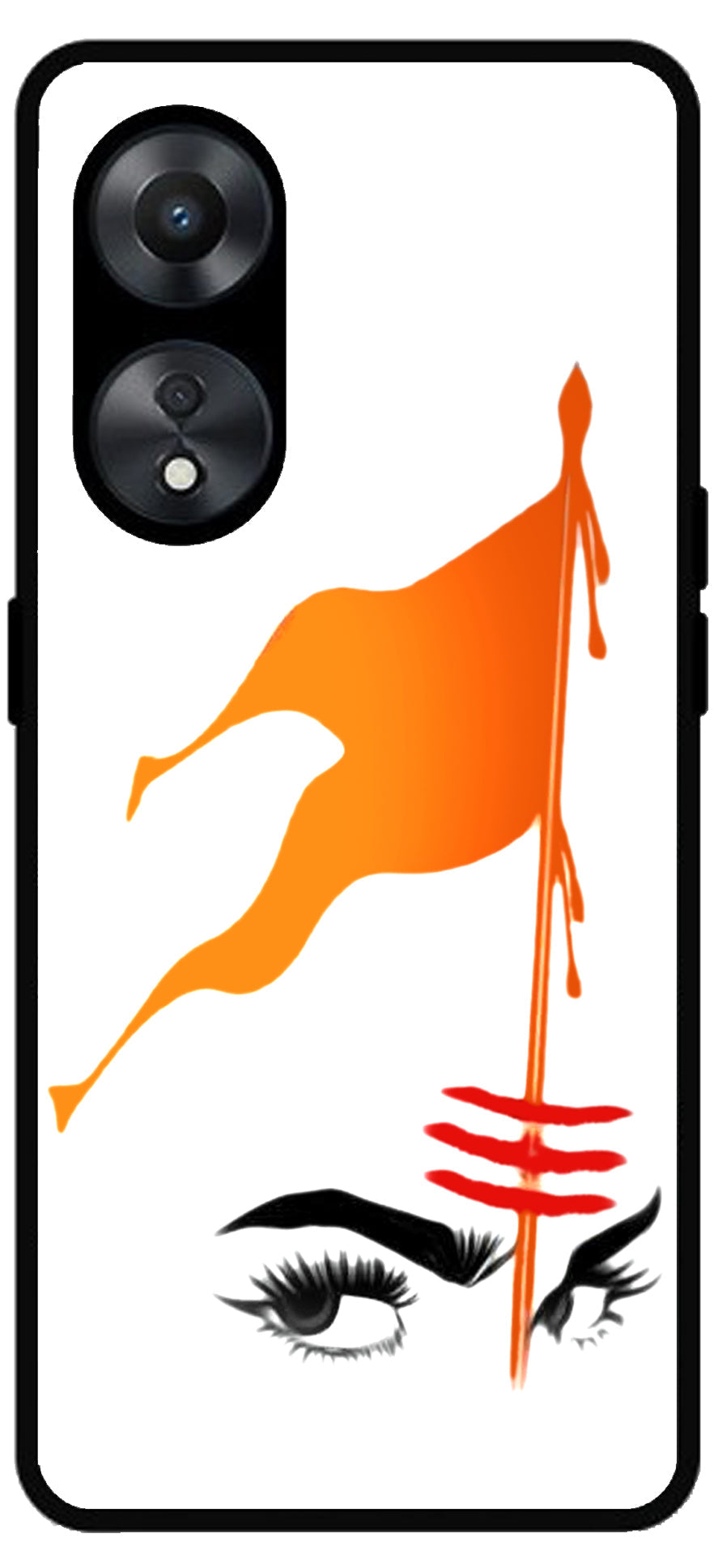 Hindu Flag Art Unbreakable Metal Back Case Mobile Cover with 4 Side Protection and Soft TPU Sides for Oppo a78 5g