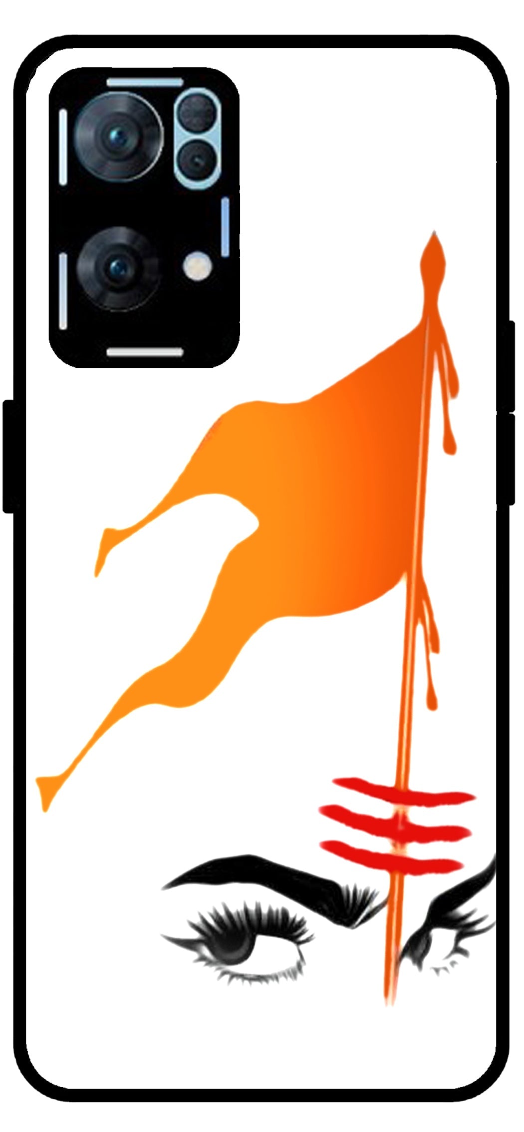 Hindu Flag Art Unbreakable Metal Back Case Mobile Cover with 4 Side Protection and Soft TPU Sides for Oppo Reno 7 Pro 5G