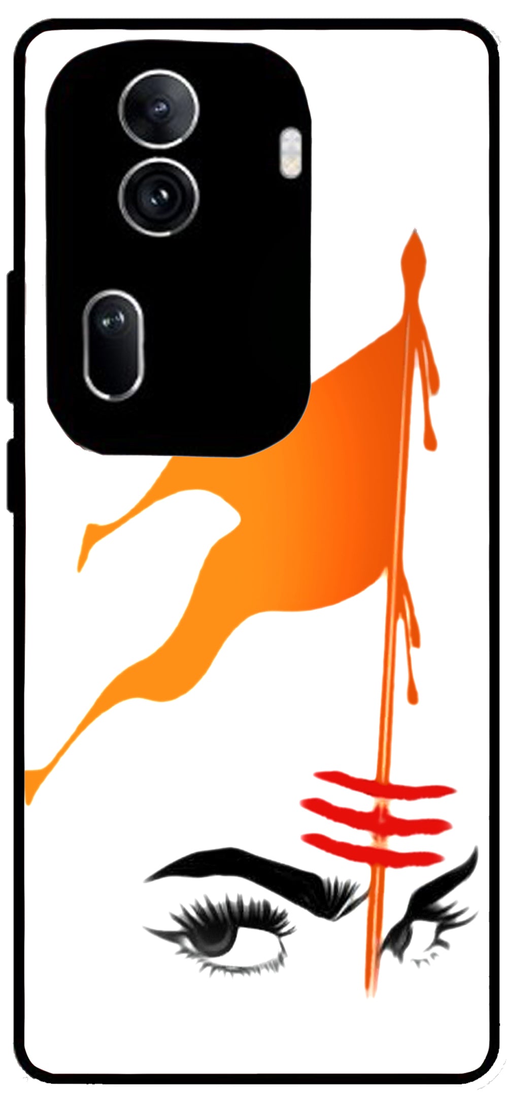 Hindu Flag Art Unbreakable Metal Back Case Mobile Cover with 4 Side Protection and Soft TPU Sides for Oppo Reno 11 pro