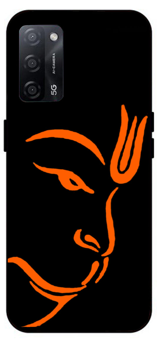 Hanuman Ji Face Unbreakable Metal Back Case Mobile Cover with 4 Side Protection and Soft TPU Sides for Oppo A53s 5G