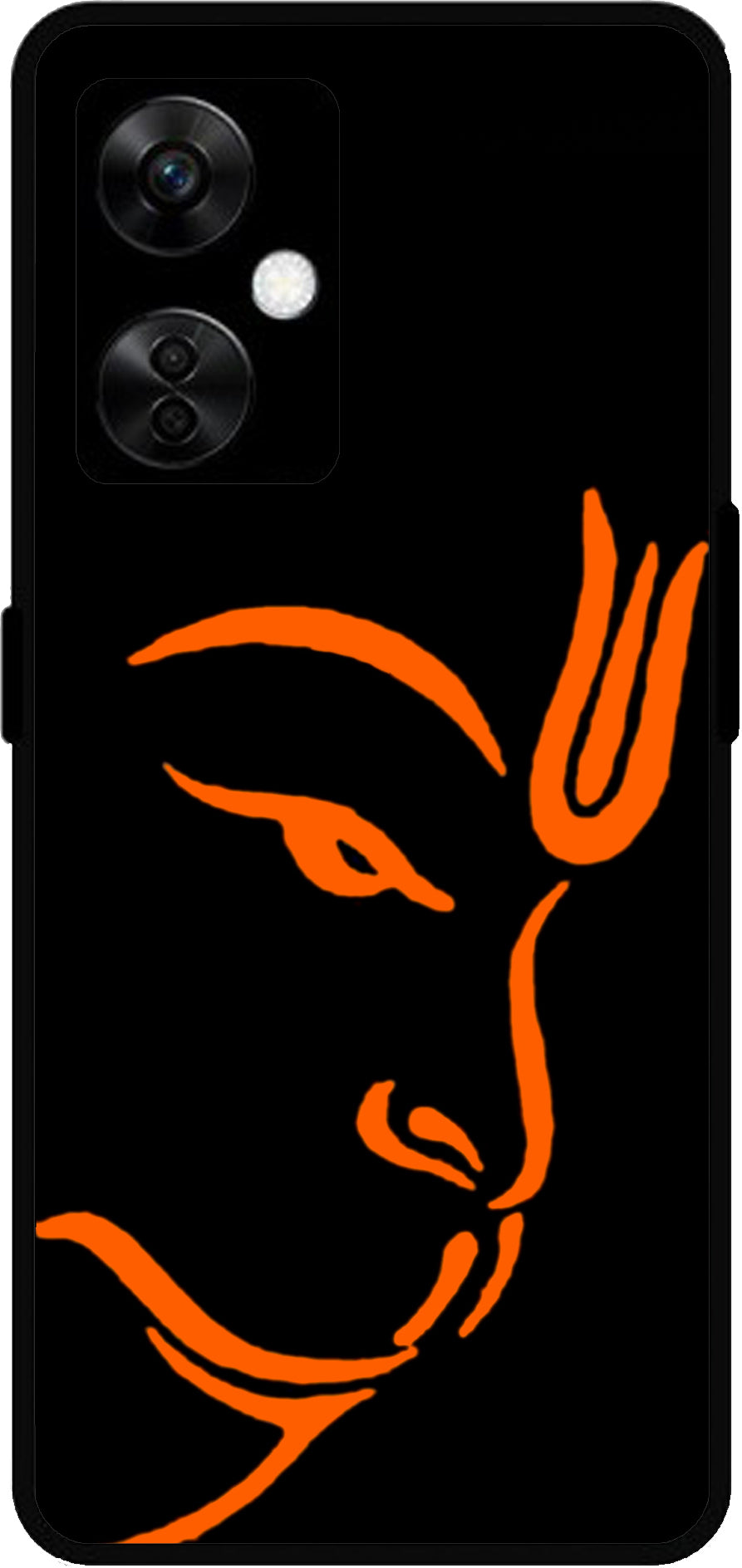 Hanuman Ji Face Unbreakable Metal Back Case Mobile Cover with 4 Side Protection and Soft TPU Sides for OnePlus Nord CE3 Lite