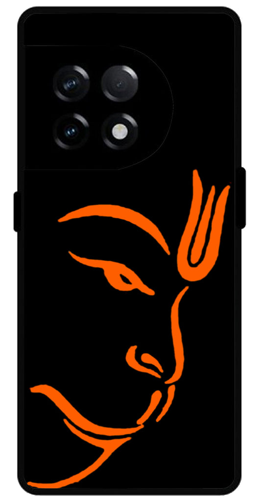 Hanuman Ji Face Unbreakable Metal Back Case Mobile Cover with 4 Side Protection and Soft TPU Sides for OnePlus 11R