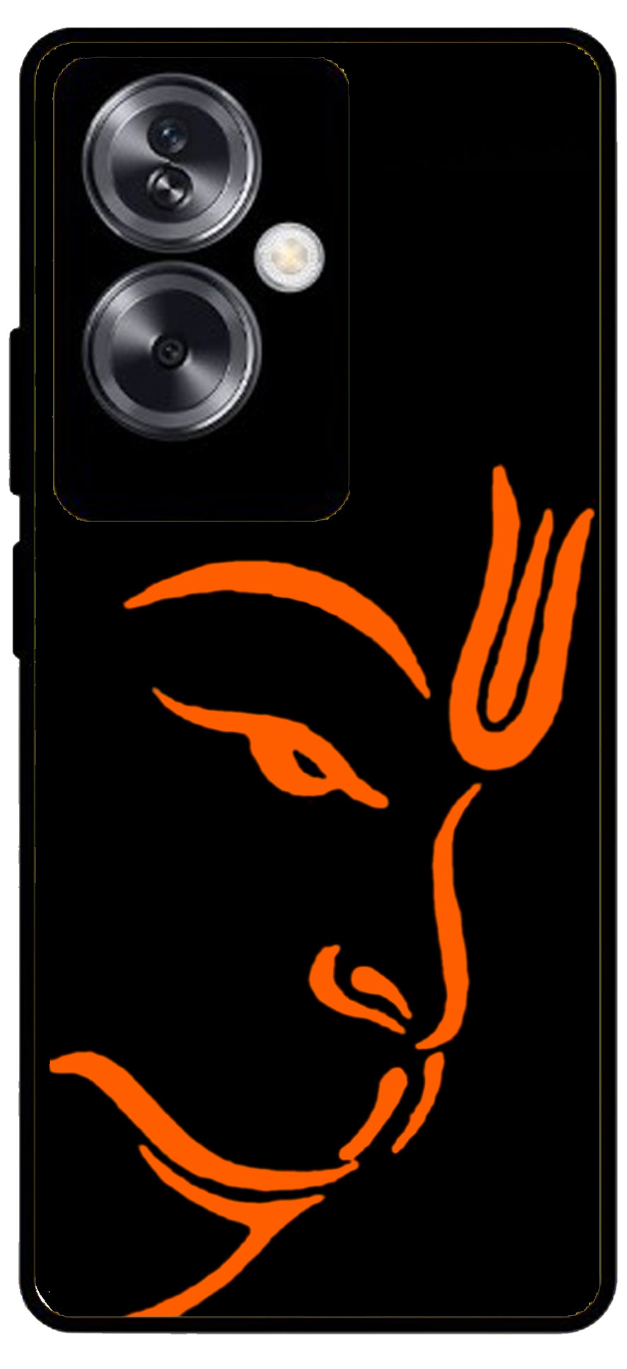 Hanuman Ji Face Unbreakable Metal Back Case Mobile Cover with 4 Side Protection and Soft TPU Sides for Oppo A79 NEW