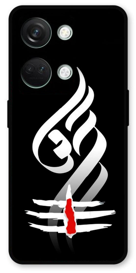 Om Art Black Unbreakable Metal Back Case Mobile Cover with 4 Side Protection and Soft TPU Sides for OnePlus Nord 3