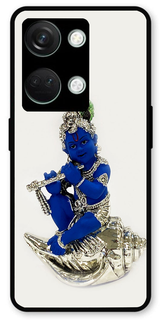 Kanha Ji Silver Unbreakable Metal Back Case Mobile Cover with 4 Side Protection and Soft TPU Sides for OnePlus Nord 3