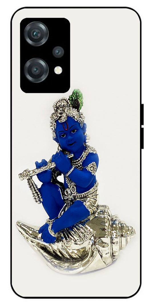 Kanha Ji Silver Unbreakable Metal Back Case Mobile Cover with 4 Side Protection and Soft TPU Sides for oneplus nord ce 2 lite 5g