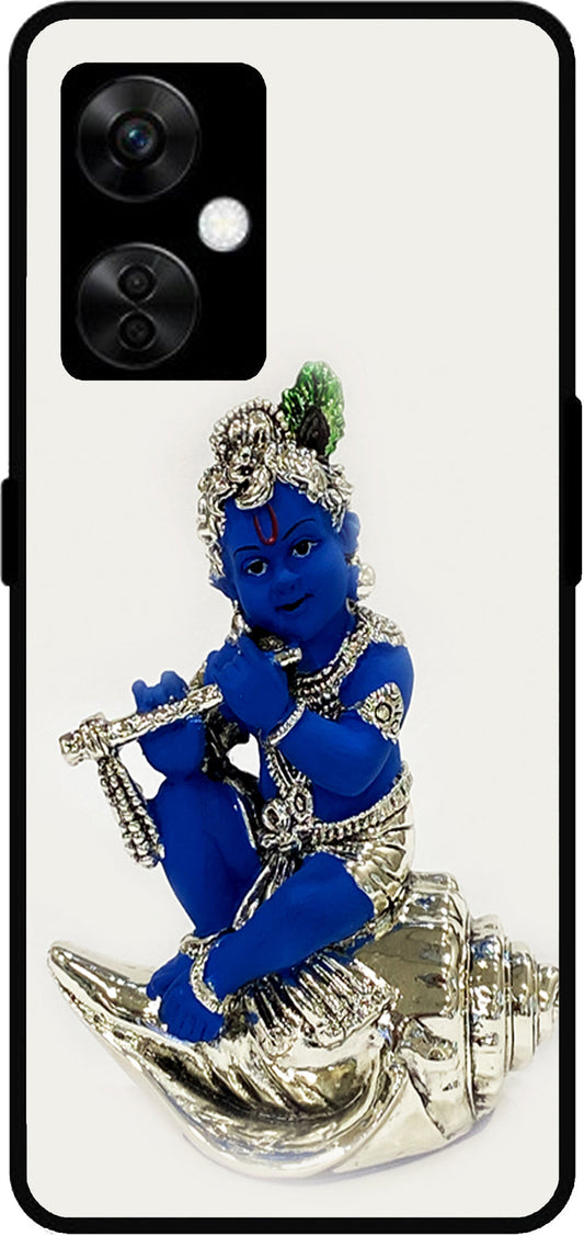 Kanha Ji Silver Unbreakable Metal Back Case Mobile Cover with 4 Side Protection and Soft TPU Sides for OnePlus Nord CE3 Lite