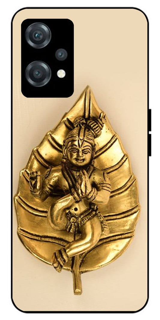 Kanha Ji Golden Leaf Unbreakable Metal Back Case Mobile Cover with 4 Side Protection and Soft TPU Sides for oneplus nord ce 2 lite 5g