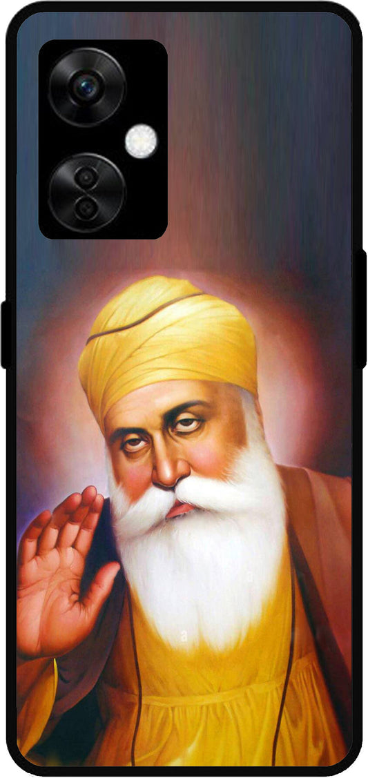 Guru Nanak Dev Ji Unbreakable Metal Back Case Mobile Cover with 4 Side Protection and Soft TPU Sides for OnePlus Nord CE3 Lite