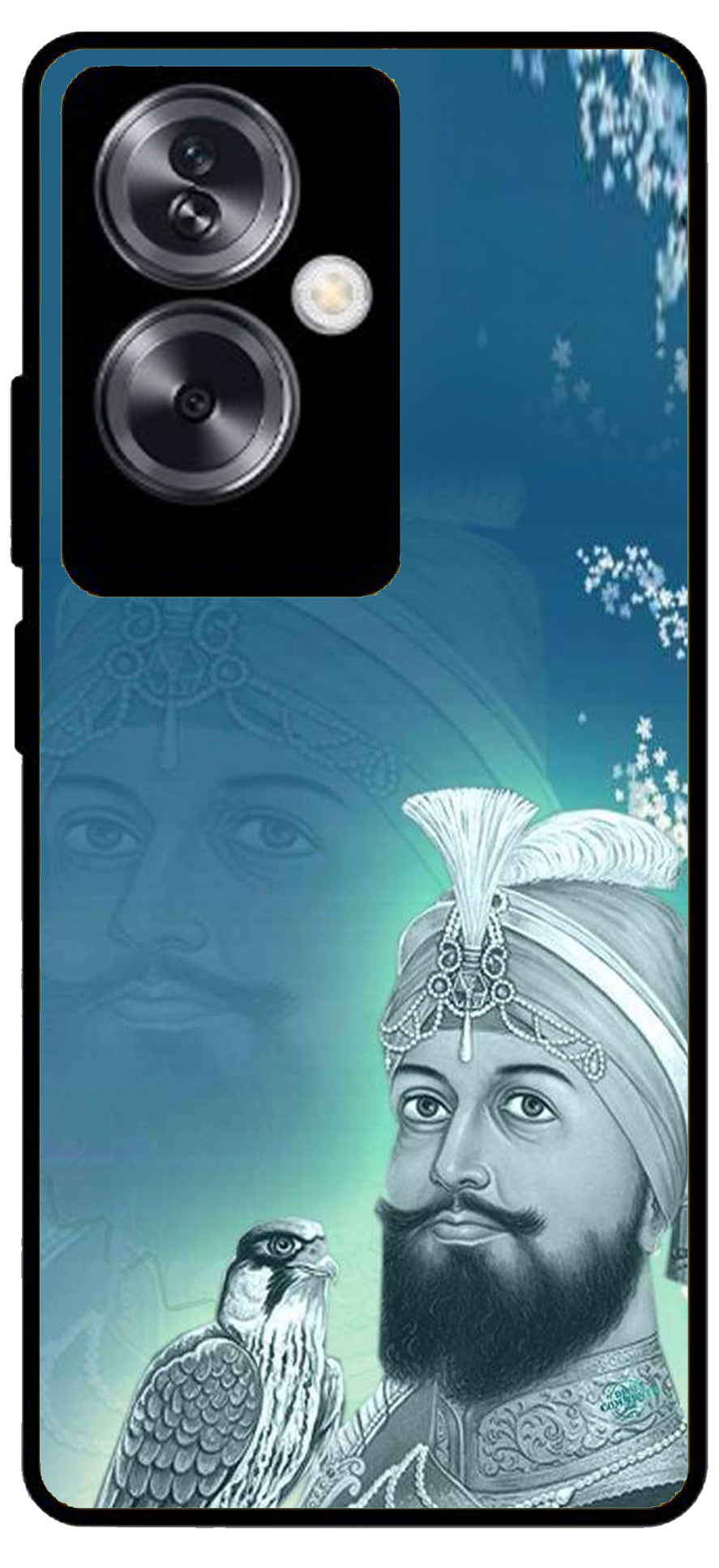 Guru Gobind Singh Ji Unbreakable Metal Back Case Mobile Cover with 4 Side Protection and Soft TPU Sides for Oppo A79 NEW