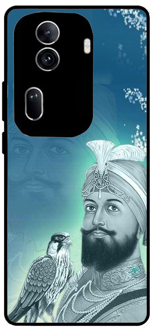 Guru Gobind Singh Ji Unbreakable Metal Back Case Mobile Cover with 4 Side Protection and Soft TPU Sides for Oppo Reno 11 pro