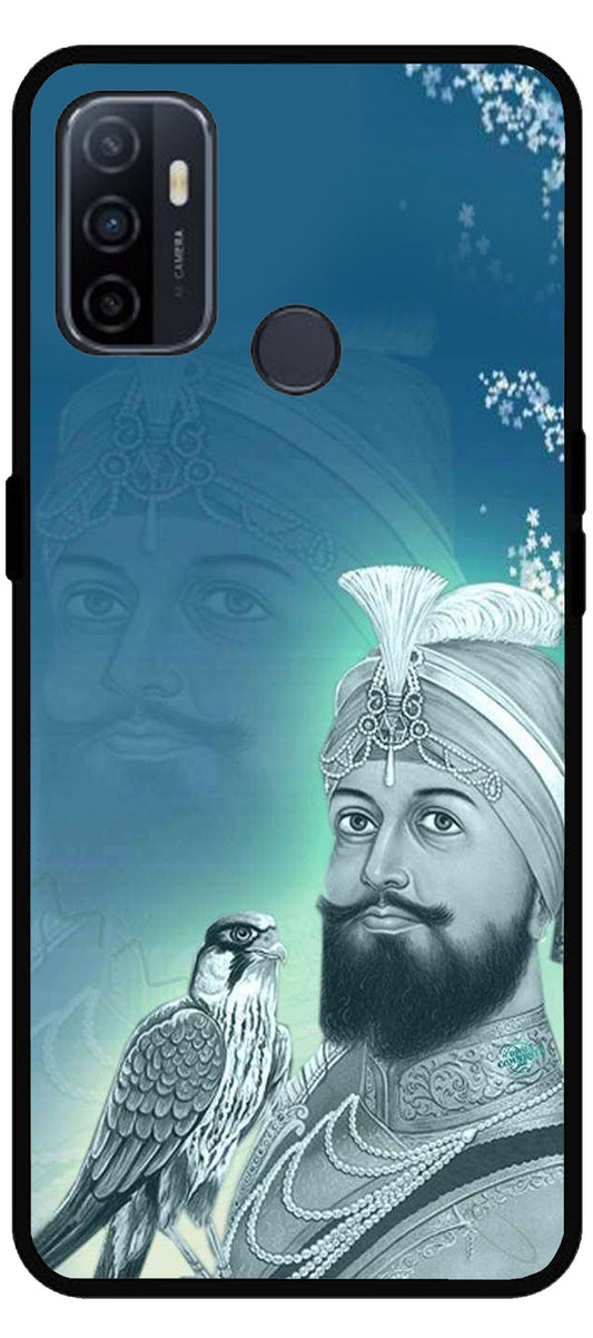 Guru Gobind Singh Ji Unbreakable Metal Back Case Mobile Cover with 4 Side Protection and Soft TPU Sides for Oppo A53