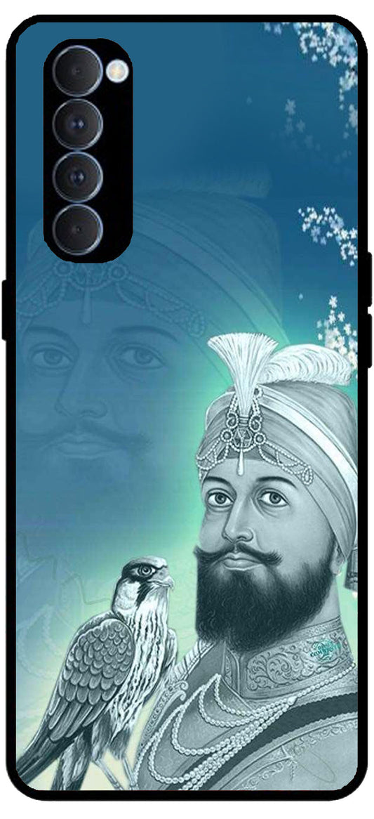 Guru Gobind Singh Ji Unbreakable Metal Back Case Mobile Cover with 4 Side Protection and Soft TPU Sides for Oppo Reno pro