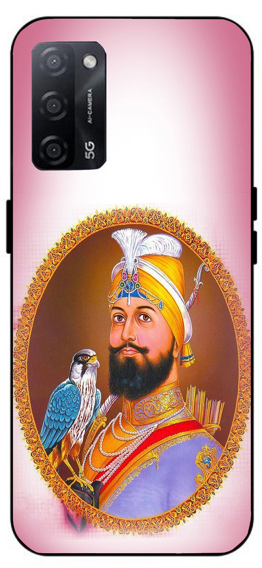 Guru Gobind Singh Ji Colourful Design Unbreakable Metal Back Case Mobile Cover with 4 Side Protection and Soft TPU Sides for Oppo A53s 5G