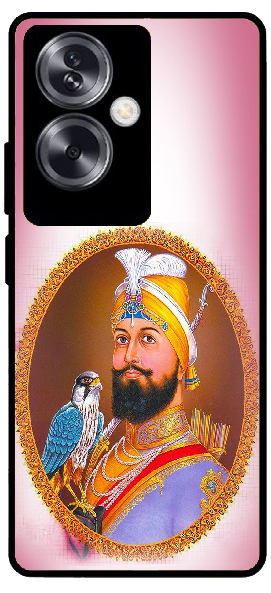 Guru Gobind Singh Ji Colourful Design Unbreakable Metal Back Case Mobile Cover with 4 Side Protection and Soft TPU Sides for Oppo A79 NEW