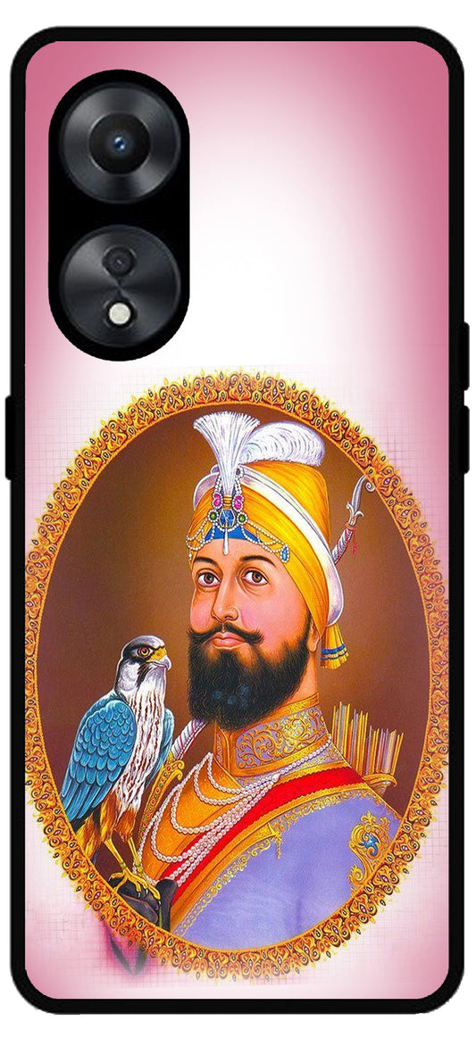 Guru Gobind Singh Ji Colourful Design Unbreakable Metal Back Case Mobile Cover with 4 Side Protection and Soft TPU Sides for Oppo a78 5g