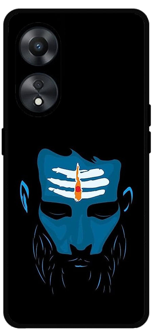 Mahadev Bhakt Unbreakable Metal Back Case Mobile Cover with 4 Side Protection and Soft TPU Sides for Oppo a78 5g