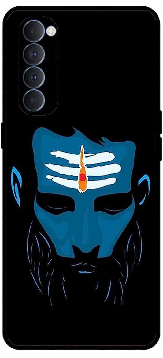 Mahadev Bhakt Unbreakable Metal Back Case Mobile Cover with 4 Side Protection and Soft TPU Sides for Oppo Reno pro