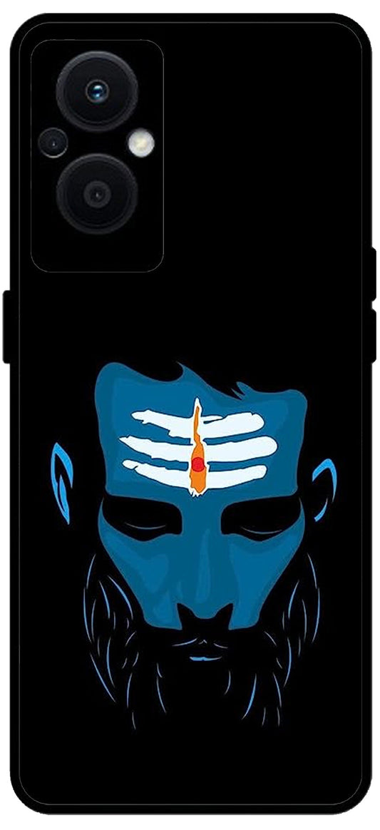 Mahadev Bhakt Unbreakable Metal Back Case Mobile Cover with 4 Side Protection and Soft TPU Sides for OPPO F21 PRO 5G