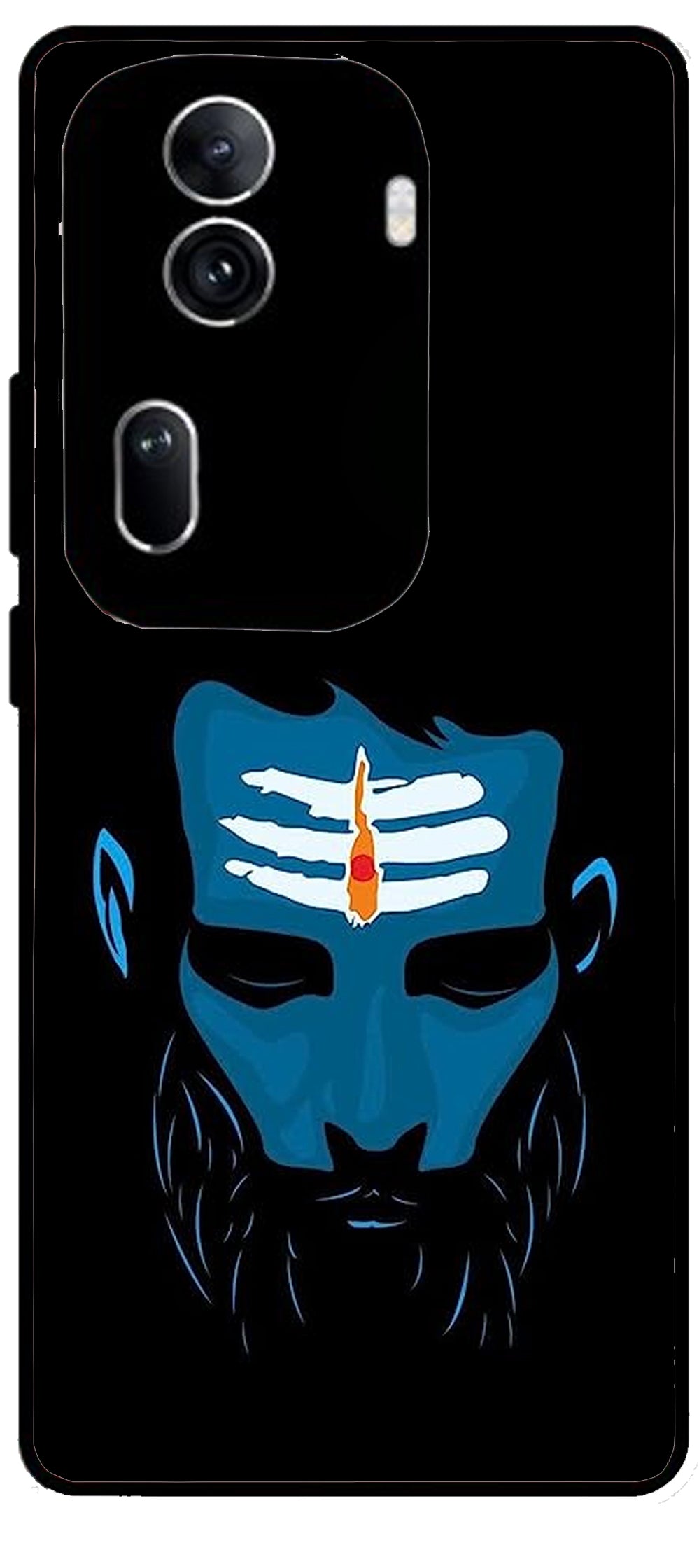 Mahadev Bhakt Unbreakable Metal Back Case Mobile Cover with 4 Side Protection and Soft TPU Sides for Oppo Reno 11 pro