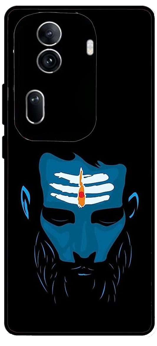 Mahadev Bhakt Unbreakable Metal Back Case Mobile Cover with 4 Side Protection and Soft TPU Sides for Oppo Reno 11 pro