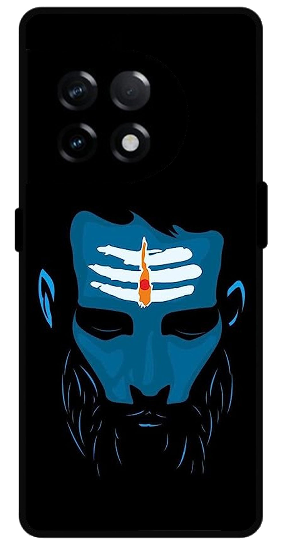 Mahadev Bhakt Unbreakable Metal Back Case Mobile Cover with 4 Side Protection and Soft TPU Sides for OnePlus 11R