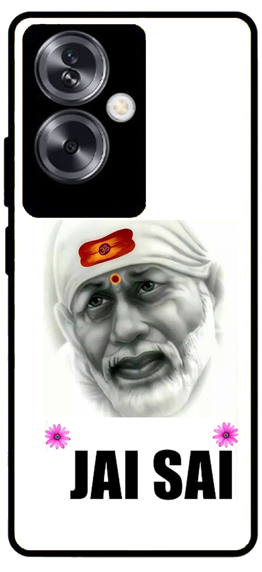 Jai Sai Baba Design Unbreakable Metal Back Case Mobile Cover with 4 Side Protection and Soft TPU Sides for Oppo A79 NEW