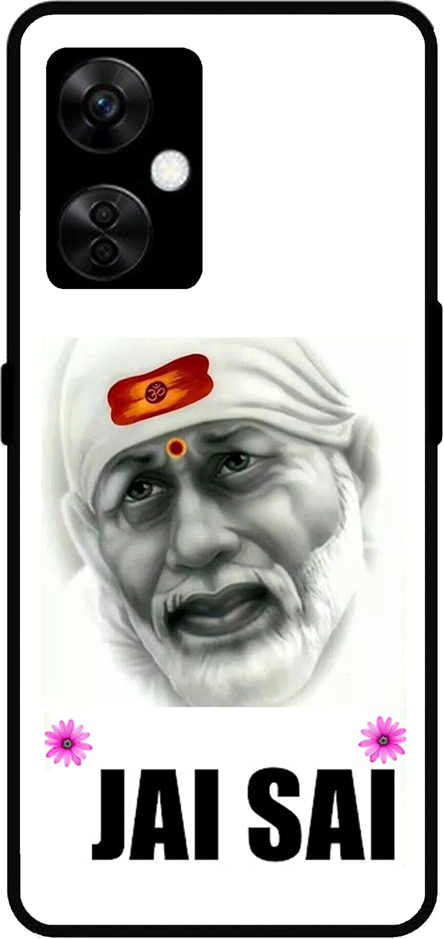 Jai Sai Baba Design Unbreakable Metal Back Case Mobile Cover with 4 Side Protection and Soft TPU Sides for OnePlus Nord CE3 Lite