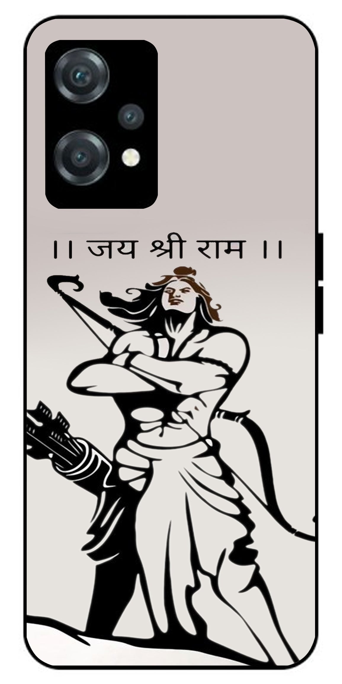 Lord Jai Shree Ram Unbreakable Metal Back Case Mobile Cover with 4 Side Protection and Soft TPU Sides for oneplus nord ce 2 lite 5g