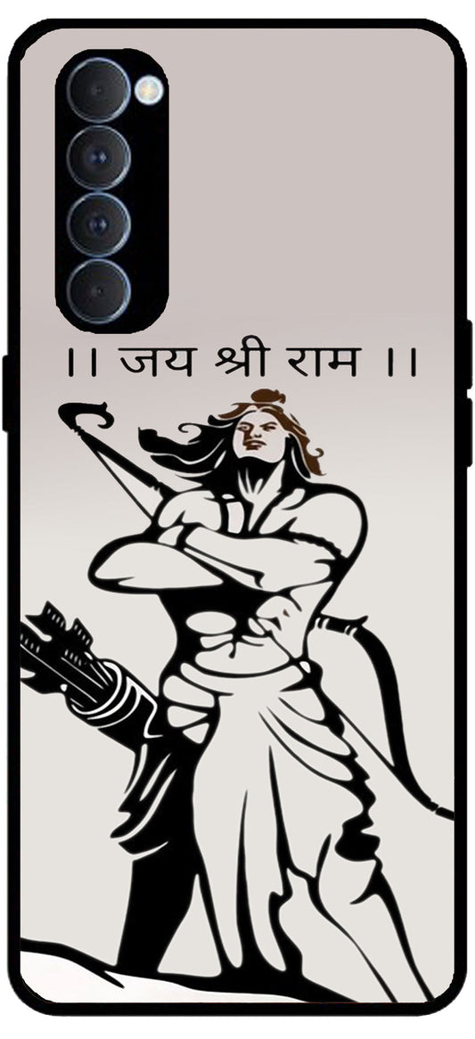 Lord Jai Shree Ram Unbreakable Metal Back Case Mobile Cover with 4 Side Protection and Soft TPU Sides for Oppo Reno pro