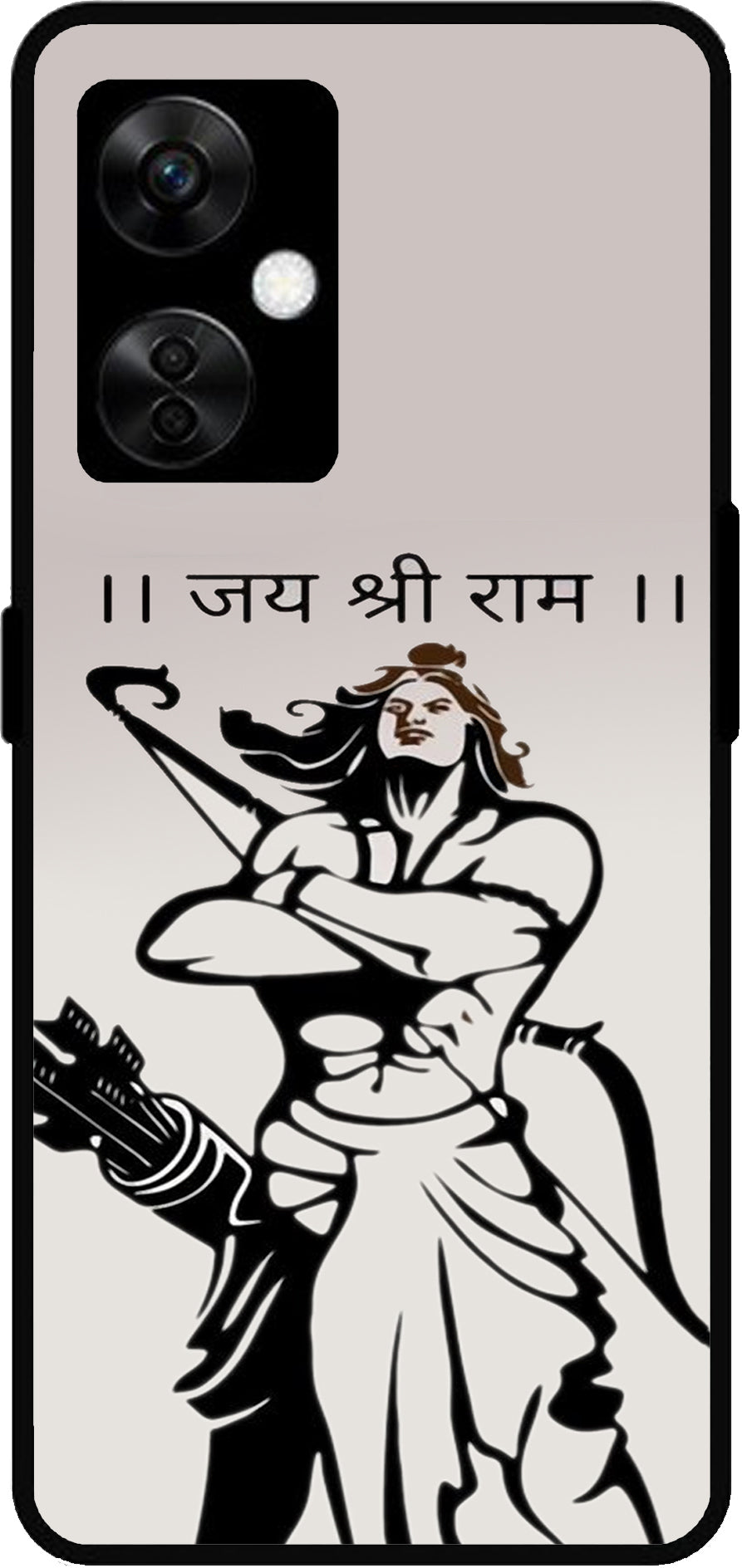 Lord Jai Shree Ram Unbreakable Metal Back Case Mobile Cover with 4 Side Protection and Soft TPU Sides for OnePlus Nord CE3 Lite