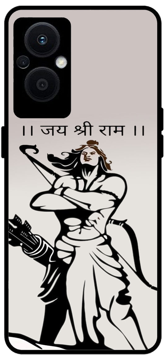 Lord Jai Shree Ram Unbreakable Metal Back Case Mobile Cover with 4 Side Protection and Soft TPU Sides for OPPO F21 PRO 5G