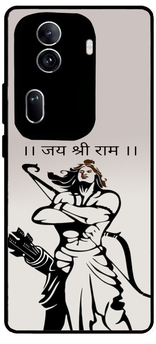 Lord Jai Shree Ram Unbreakable Metal Back Case Mobile Cover with 4 Side Protection and Soft TPU Sides for Oppo Reno 11 pro