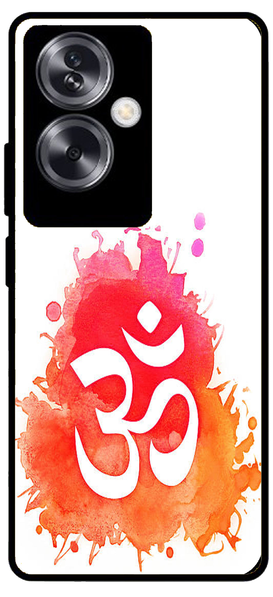 Om Colourful Symbol Unbreakable Metal Back Case Mobile Cover with 4 Side Protection and Soft TPU Sides for Oppo A79 NEW