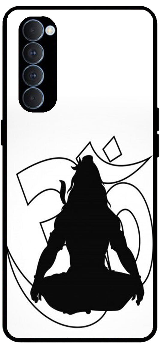 Lord Shiva Unbreakable Metal Back Case Mobile Cover with 4 Side Protection and Soft TPU Sides for Oppo Reno pro