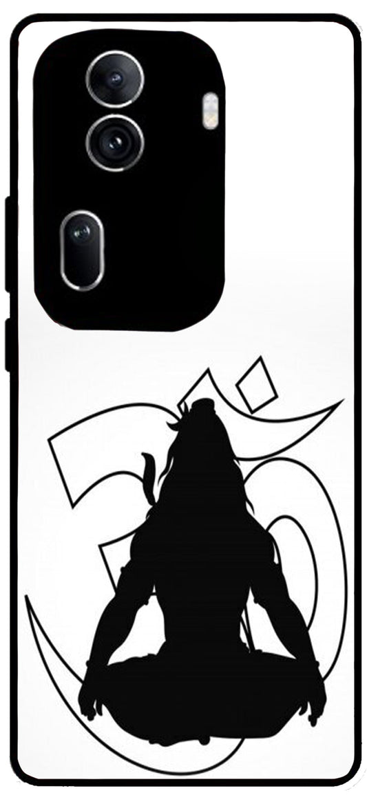 Lord Shiva Unbreakable Metal Back Case Mobile Cover with 4 Side Protection and Soft TPU Sides for Oppo Reno 11 pro