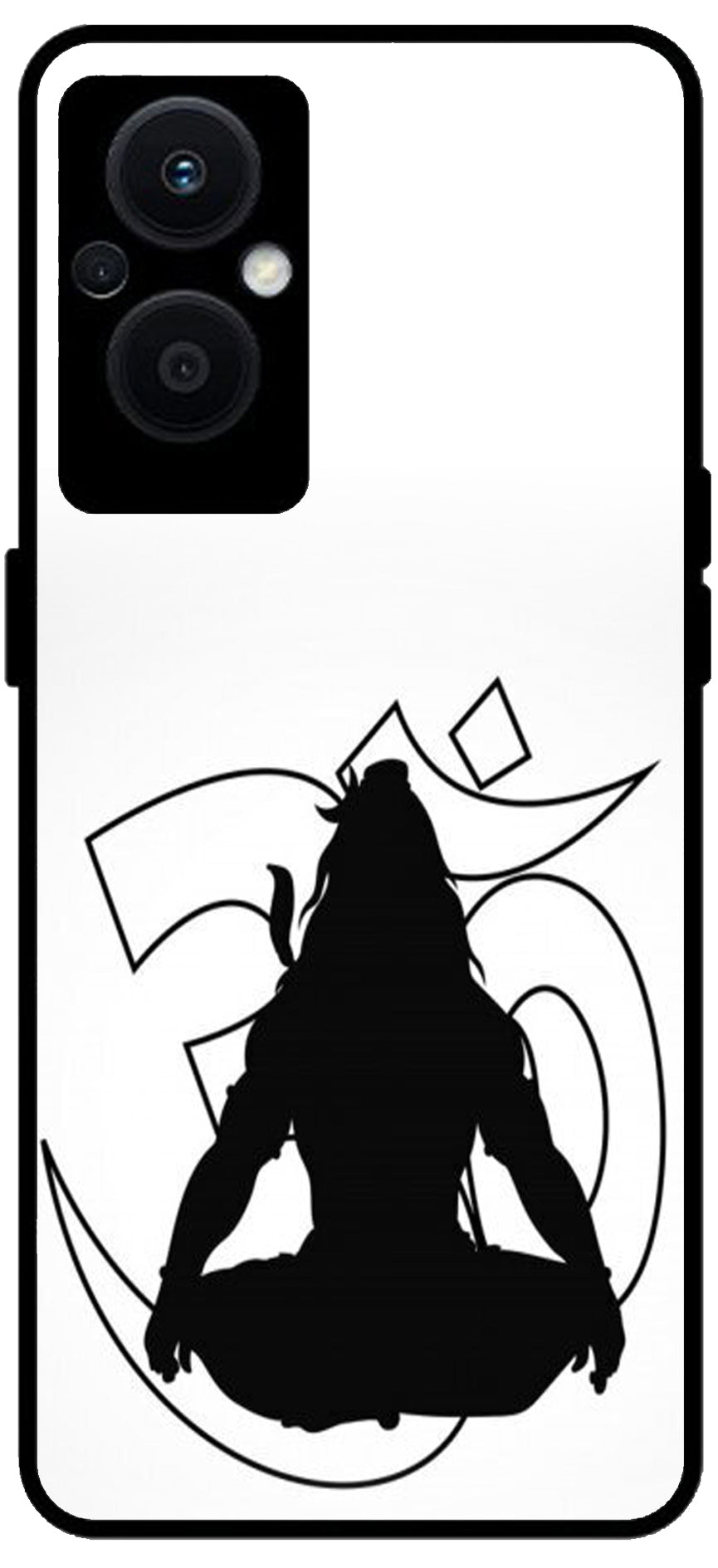 Lord Shiva Unbreakable Metal Back Case Mobile Cover with 4 Side Protection and Soft TPU Sides for OPPO F21 PRO 5G