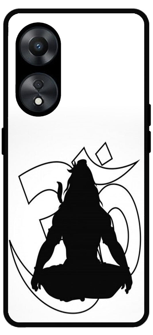 Lord Shiva Unbreakable Metal Back Case Mobile Cover with 4 Side Protection and Soft TPU Sides for Oppo a78 5g