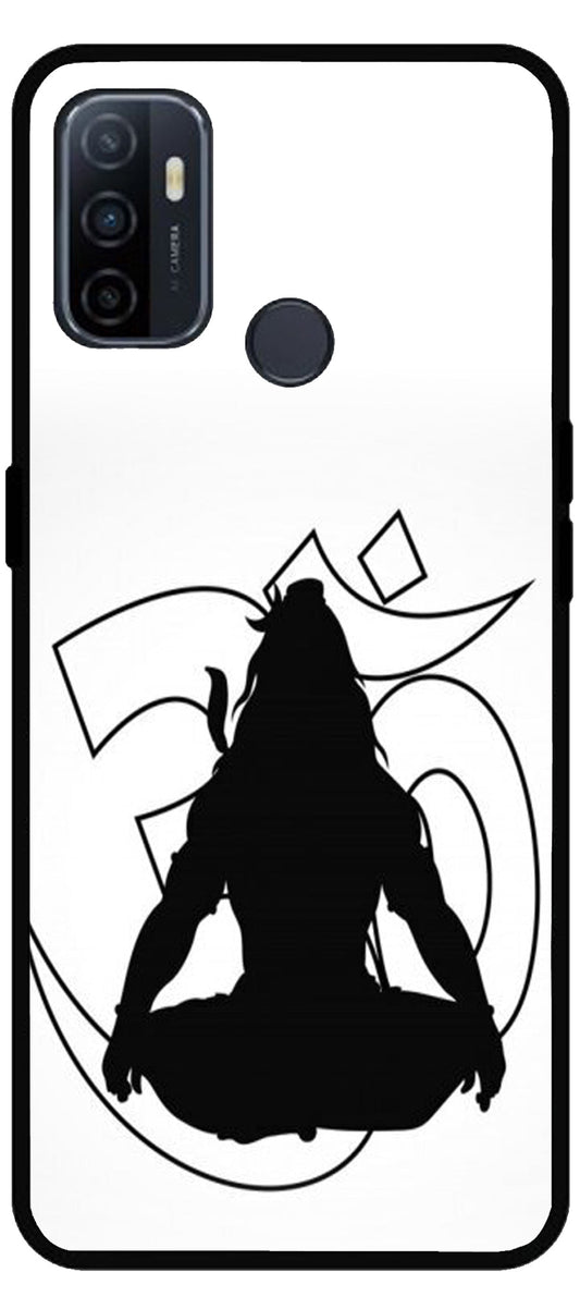 Lord Shiva Unbreakable Metal Back Case Mobile Cover with 4 Side Protection and Soft TPU Sides for Oppo A53