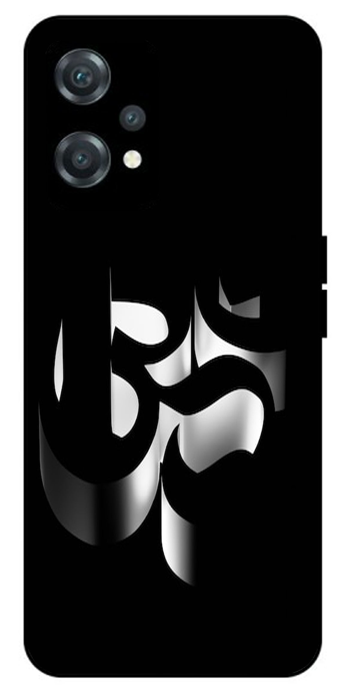 Om Black Symbol Unbreakable Metal Back Case Mobile Cover with 4 Side Protection and Soft TPU Sides for oneplus nord ce 2 lite 5g