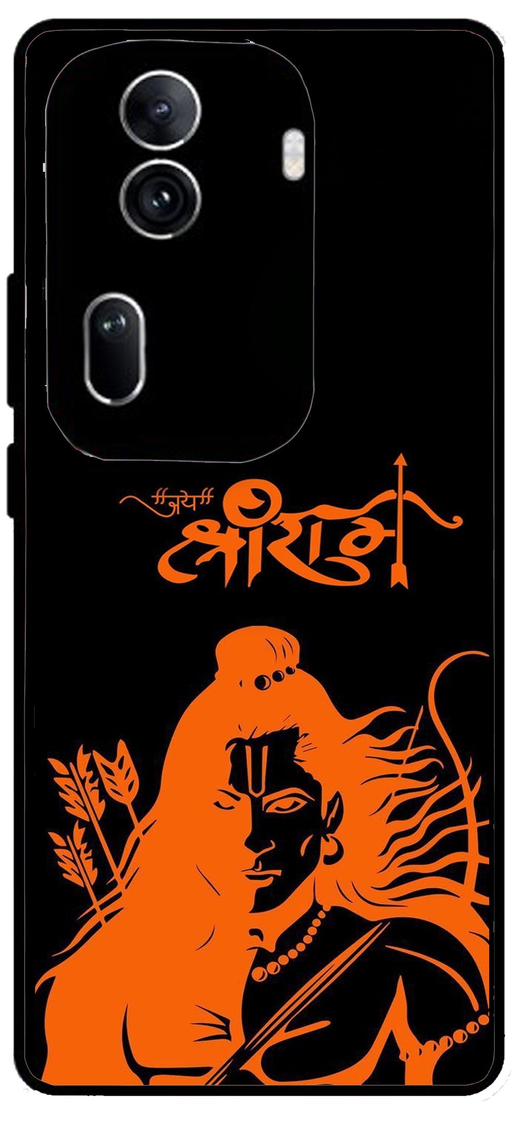 Jai Shree Ram Unbreakable Metal Back Case Mobile Cover with 4 Side Protection and Soft TPU Sides for Oppo Reno 11 pro