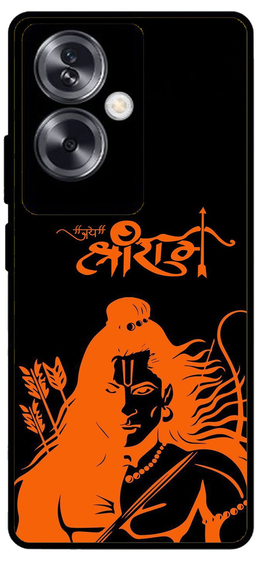 Jai Shree Ram Unbreakable Metal Back Case Mobile Cover with 4 Side Protection and Soft TPU Sides for Oppo A79 NEW