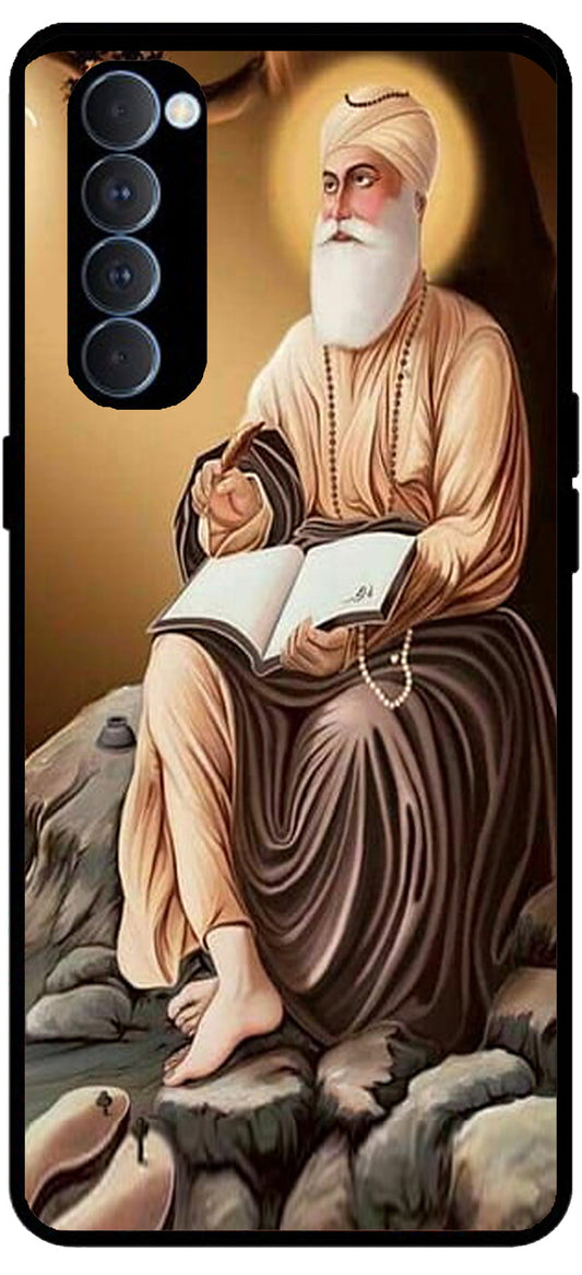 Guru Nanak Dev Ji Sitting Under Tree Unbreakable Metal Back Case Mobile Cover with 4 Side Protection and Soft TPU Sides for RENO4 PRO