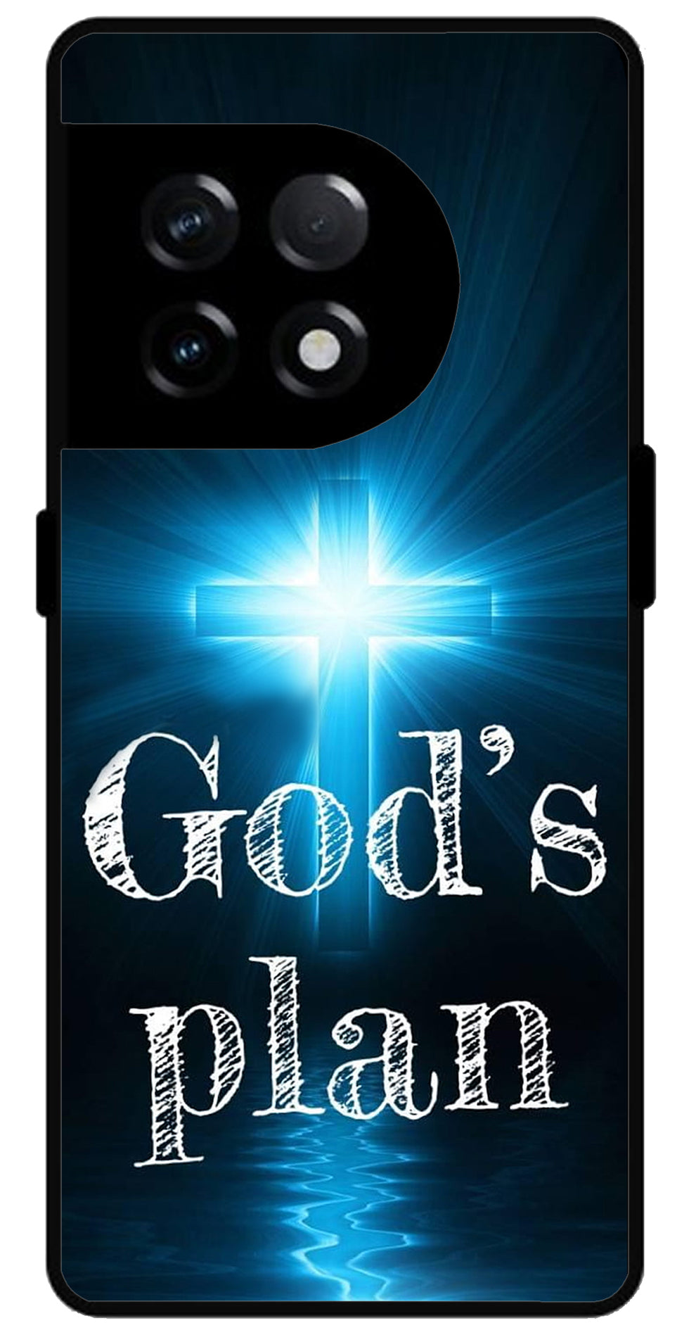 God Plan's Unbreakable Metal Back Case Mobile Cover with 4 Side Protection and Soft TPU Sides for OnePlus 11R