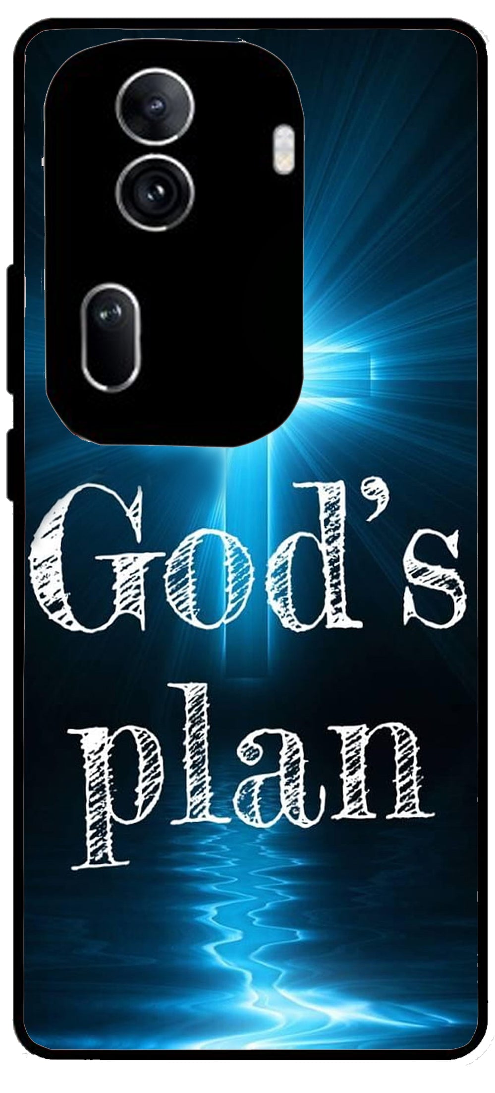 God Plan's Unbreakable Metal Back Case Mobile Cover with 4 Side Protection and Soft TPU Sides for Oppo Reno 11 pro