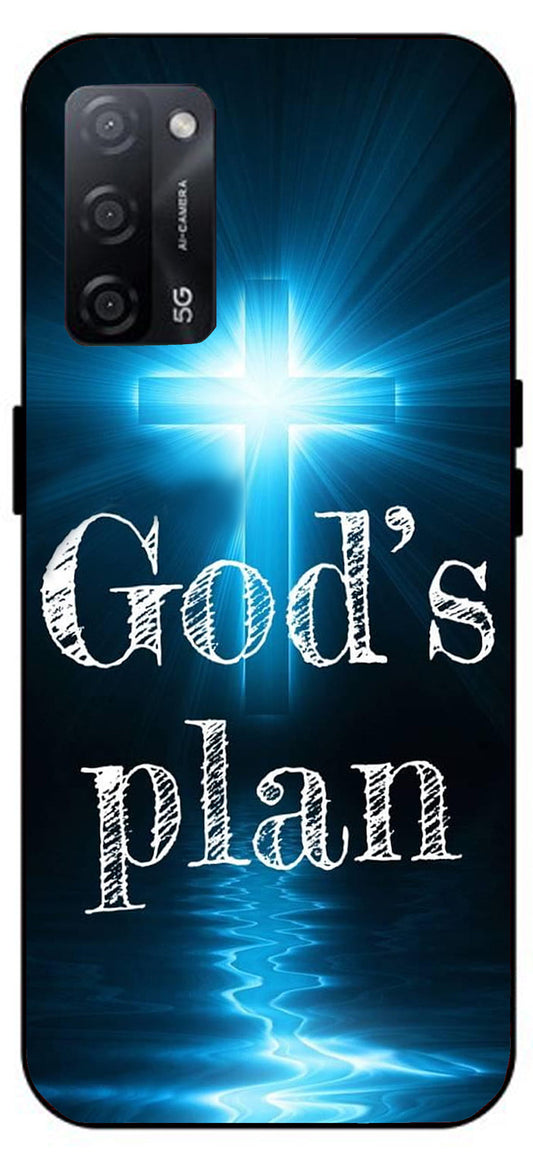 God Plan's Unbreakable Metal Back Case Mobile Cover with 4 Side Protection and Soft TPU Sides for Oppo A53s 5G