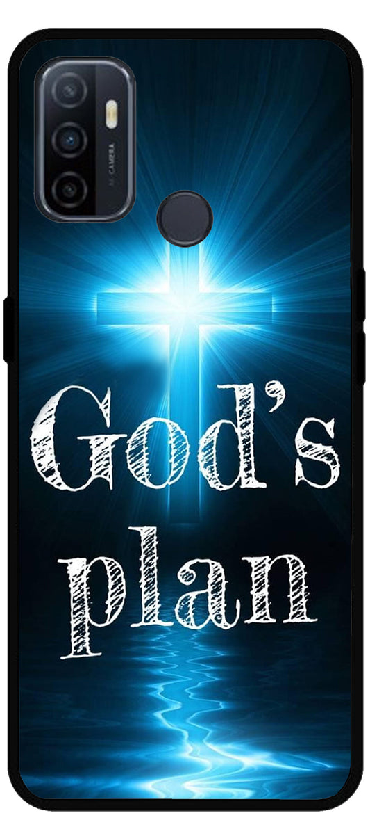 God Plan's Unbreakable Metal Back Case Mobile Cover with 4 Side Protection and Soft TPU Sides for Oppo A53