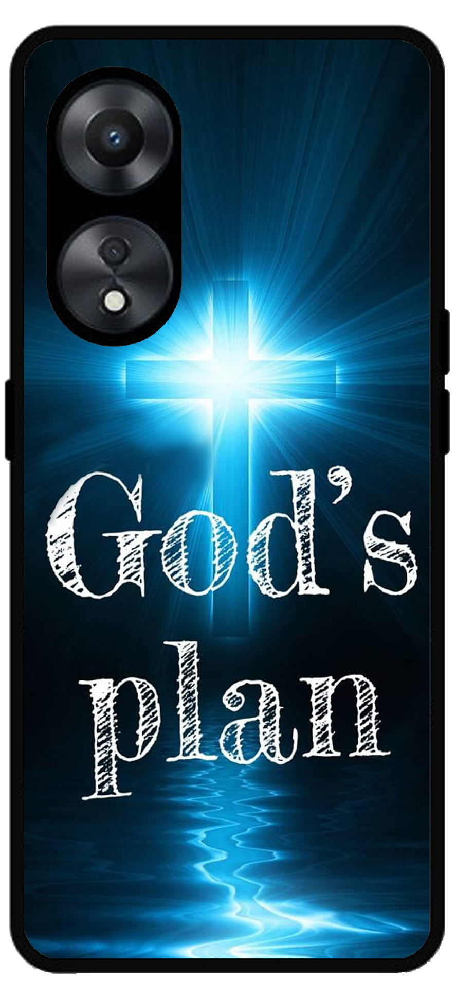 God Plan's Unbreakable Metal Back Case Mobile Cover with 4 Side Protection and Soft TPU Sides for Oppo a78 5g