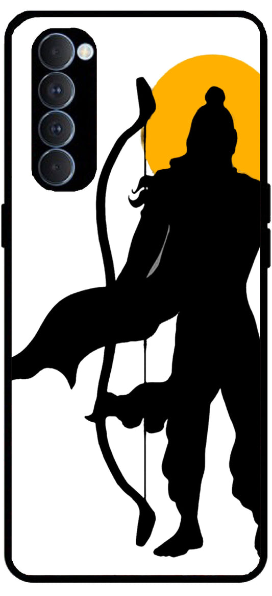 Lord Shri Ram Design Unbreakable Metal Back Case Mobile Cover with 4 Side Protection and Soft TPU Sides for RENO4 PRO